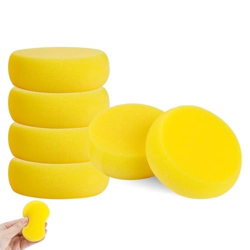 yunfeen Yellow Round Painting Sponges, 6-Piece Set, 7 × 7 cm — image 1