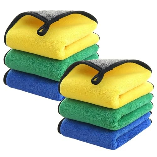 Juhuifu 6-Piece 500GSM Microfibre Car Drying Cloth Set — image 1