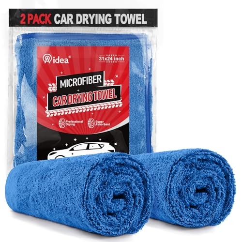 AIDEA 2-Pack Microfibre Car Drying Towels, 24 x 31in, Blue — image 1