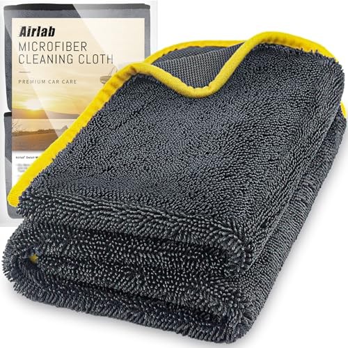 Airlab Dual-Sided Car Drying Towel, Yellow Edged XXL 90 x 60cm, 650GSM — image 1