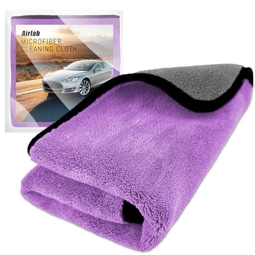 Airlab Microfibre Car Drying Towel, 90 x 60cm XXL, Pack of 1, Purple-Grey — image 1