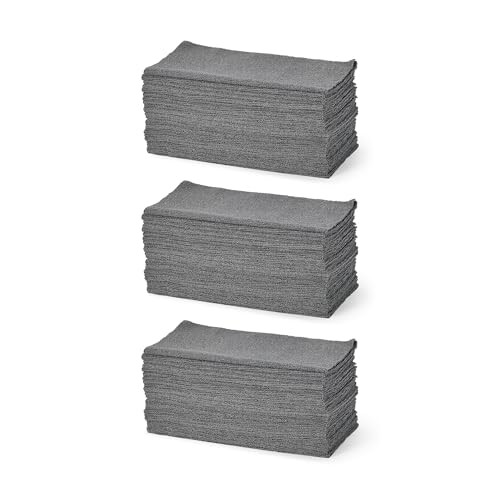 Amazon Basics Microfibre Cleaning Cloths, Grey, 144-Pack, 30.5 x 30.5 cm — image 1
