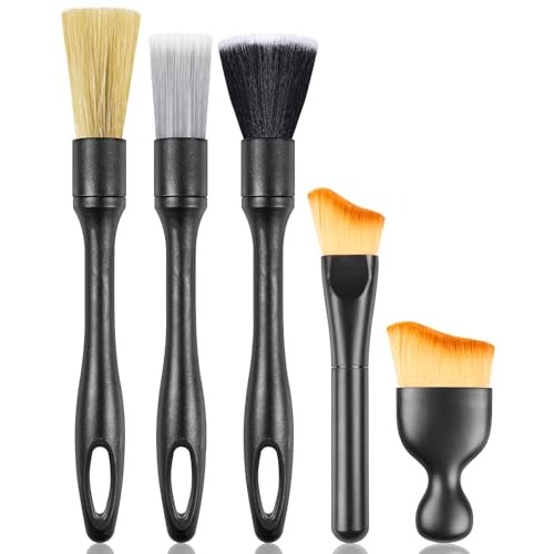 Caianwin 5-piece car cleaning brush set with soft bristles — image 1