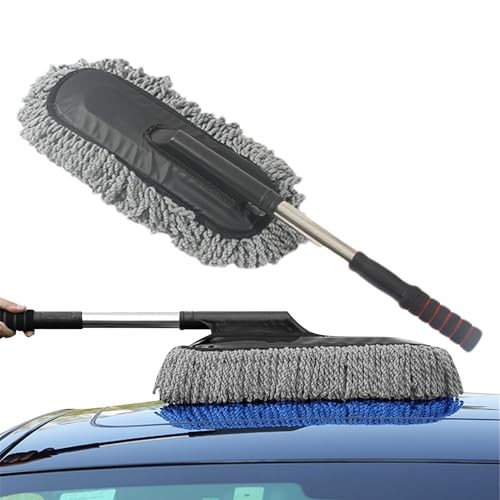 Generic Grey Microfibre Exterior Car Duster with Extendable Handle — image 1