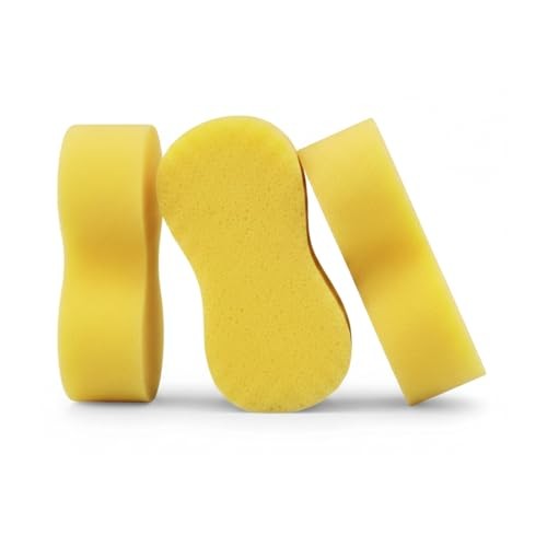 SAFNAJ Car Wash Sponges, Yellow 3-Pack — image 1
