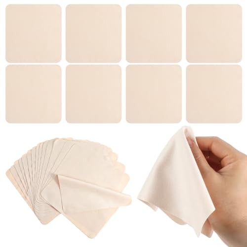Classicseali 15-Piece Beige Suede Chamois Cloths, 7.87 x 7.87 Inches — image 1