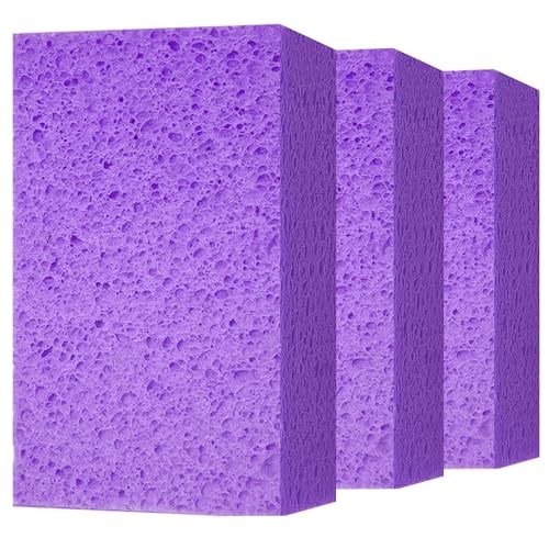 Spunspon Purple Natural Cellulose Cleaning Sponges, 3 Pack, 4 x 6 x 2 inches — image 1