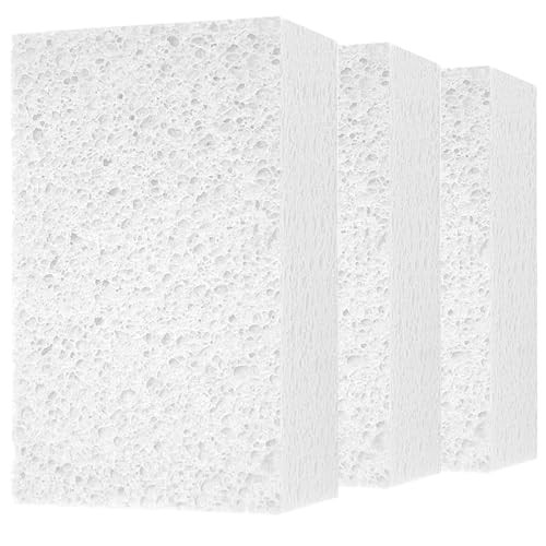 Spunspon Large Natural Cellulose Car Wash Sponges, 3 Pack, White, 4 x 6 x 2 in — image 1