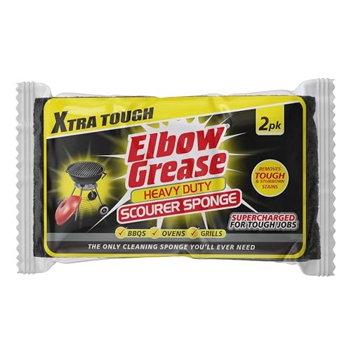Elbow Grease Heavy Duty Scourer Sponges, Black & Yellow, 2 Pack — image 1