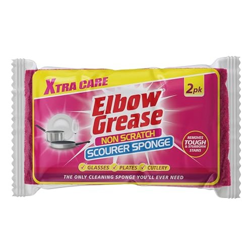 Elbow Grease Xtra Care Non-Scratch Scourer Sponges, Pink, 2 Pack — image 1