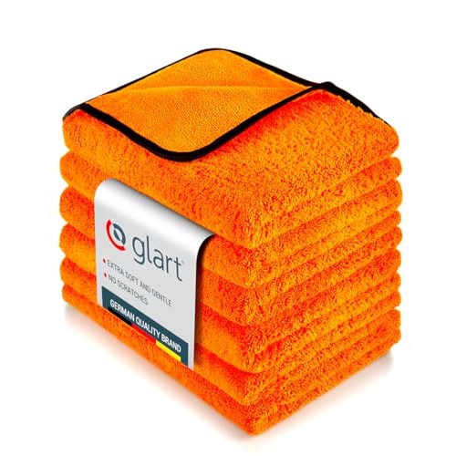 Glart 44WG6 XXL Car Drying Towel 90 x 60 cm, Orange 6-Piece Set — image 1