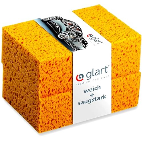 Glart 44WSN Car Washing Sponges, 2-Piece Yellow Set, 18 x 12 x 6 cm — image 1