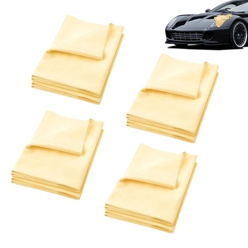 GMHLLES 4-Piece Chamois Leather Car Cleaning Cloths, 30 x 40cm — image 1