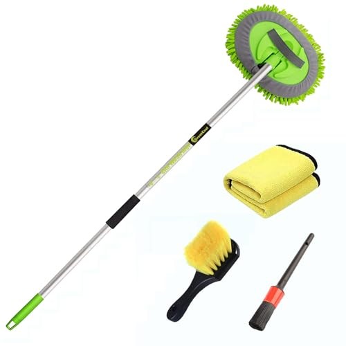 GreatCool 2-in-1 Chenille Microfibre Car Wash Brush Kit, Green-b — image 1