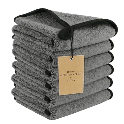 Hhverse Car Drying Towels, 6-Pack, 500GSM Microfibre, 40 x 30cm — image 1