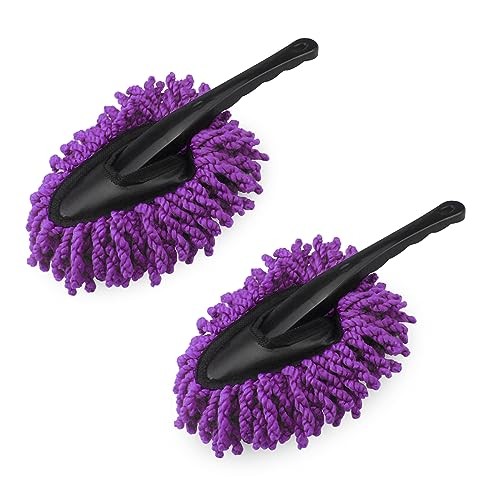 JNNJ 2 Pack Mini Microfibre Car Dash Duster Brushes, Purple — image 1