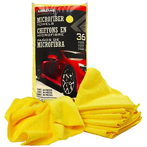 Kirkland Signature Ultra Plush Microfibre Towels, 36 Pack, Yellow, 40.6 x 40.6 cm — image 1