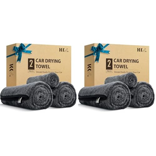 KKV XL Microfibre Car Drying Towels, 88.9 x 61 cm, 4 Towels — image 1
