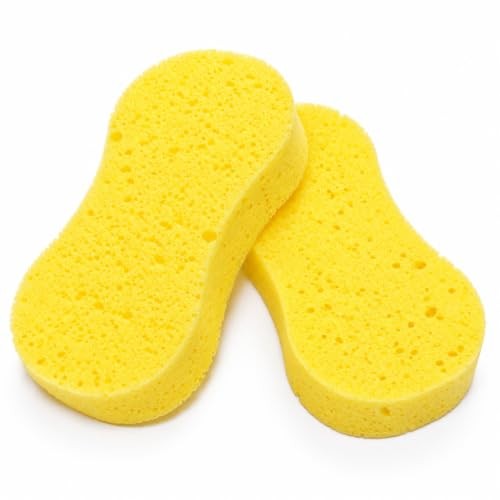 Lafefe Large Car Wash Sponges, Yellow, 2 Pack — image 1