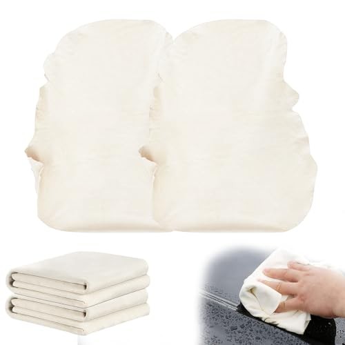 MetalNuts Natural Chamois Leather Car Drying Cloths, 2 Pack, 30 x 40 cm — image 1
