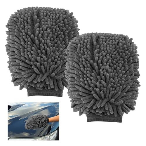 VBGURR 2-Piece Double-Sided Microfibre Car Wash Mitts, 26 x 18 cm — image 1