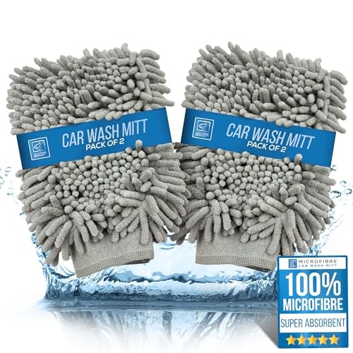TDBS The Dustpan and Brush Store Microfibre Car Wash Mitts, Pack of 2 — image 1