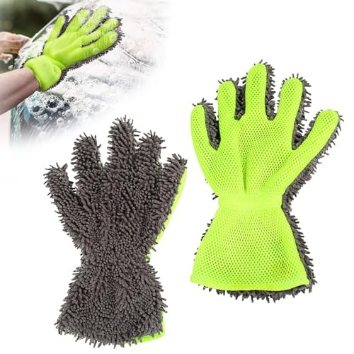 vcsjw Microfibre Five-Finger Wash Mitts with Elastic Strap, 30 x 21 cm, Pack of 2 — image 1