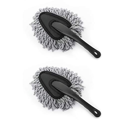 MoKo 2 Pack Soft Microfibre Car Cleaning Brush, Grey — image 1