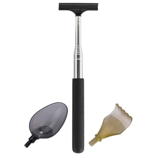 MUCKLILY Telescopic Windshield and Mirror Squeegee with Layered Brush Heads — image 1