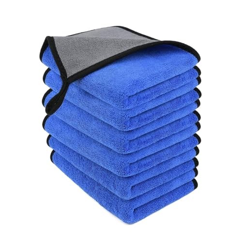 Nocecfi Reusable Microfibre Cleaning Cloths, 6-Pack, 40 × 30cm, Double-Layer Coral Fleece — image 1