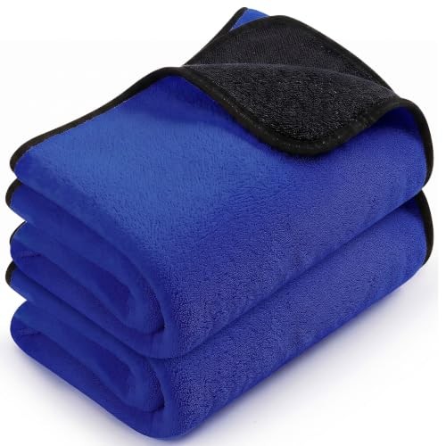 saerryor Blue Microfibre Car Drying Towels, 90 x 60 cm, 2-Pack — image 1