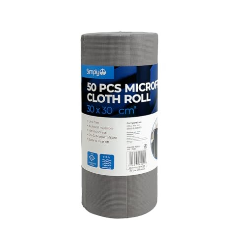 Simply Auto 50-Piece Microfibre Cloth Roll, 30 x 30 cm, 180 GSM — image 1