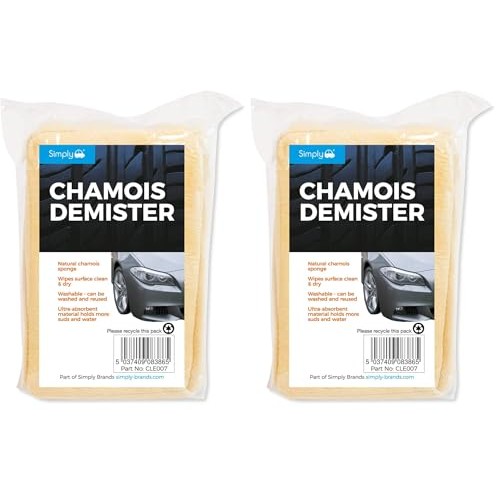 Simply CLE007 Natural Chamois Car Wash Sponges, Cream, Pack of 2 — image 1