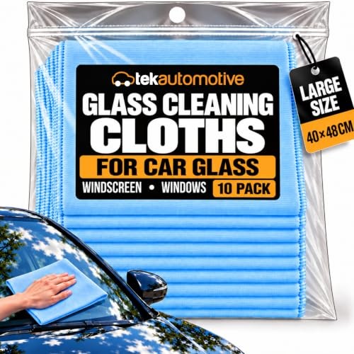 Tek Automotive Large Microfibre Glass Cleaning Cloths, 10-Pack — image 1