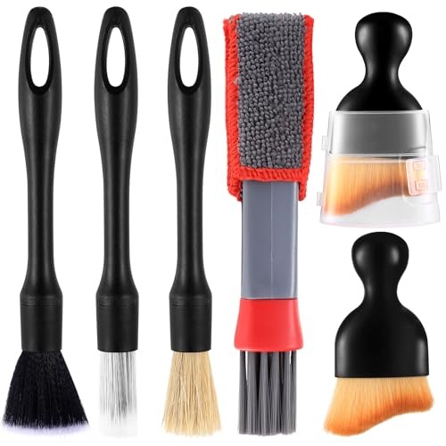 Tenbrachian 6-Piece Car Cleaning Brush Set for Interior, Exterior Trim and Vents — image 1