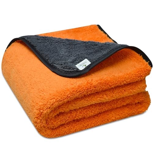 Towelogy XXL Microfibre Car Drying Towel, Orange, 800GSM, 90 x 60cm — image 1