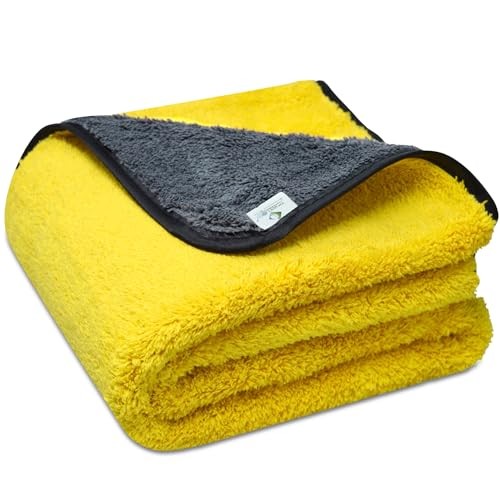 Towelogy XXL Microfibre Car Drying Towel, Yellow, 800GSM, 90 x 60cm — image 1