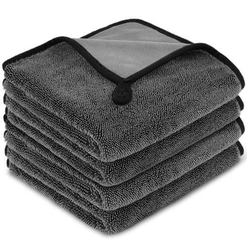 URAQT 650GSM Microfibre Car Drying Towels, 40 x 40 cm, 4 Pack — image 1
