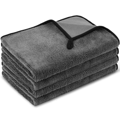 URAQT 650GSM Microfibre Car Drying Towels, 60 x 40 cm, 4 Pack — image 1