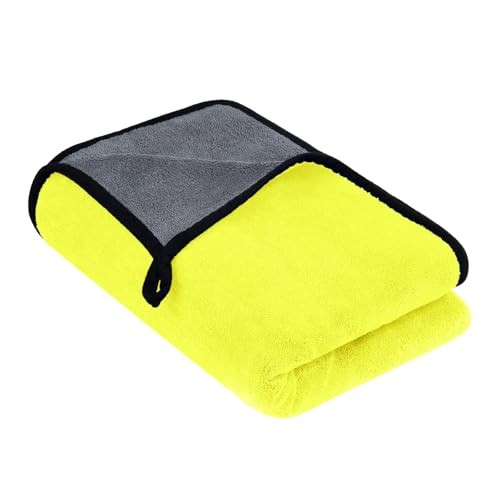 URAQT Yellow Microfibre Car Drying Towel, 90 x 60cm, 500GSM — image 1