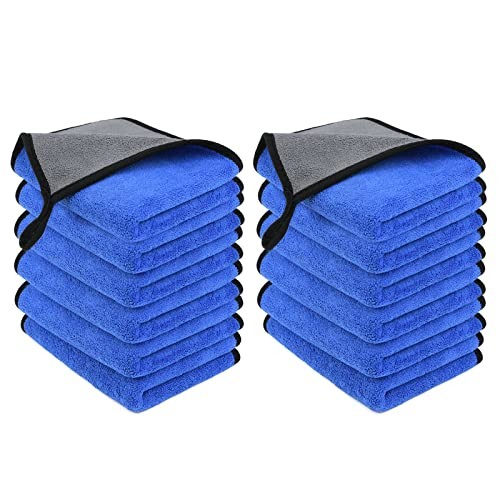 URAQT Blue Microfibre Cleaning Cloths, 12 Pack, 40 x 30 cm — image 1