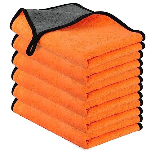 URAQT Orange Microfibre Car Cleaning Cloths, 6 Pack, 40 x 60 cm — image 1