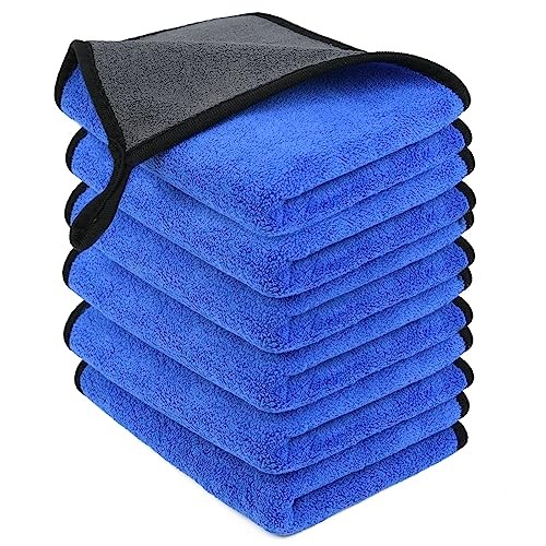 URAQT Blue Microfibre Car Cleaning Cloths, 6 Pack, 40 x 60 cm — image 1