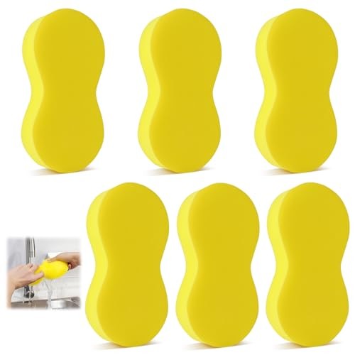 vsshe 6-Pack Large Car Wash Sponges, Yellow, 23 x 11 x 4.5 cm — image 1