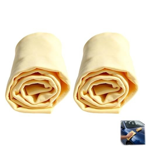 YcsRnn Chamois Leather Cloths for Cars, 2 Pack, 43 x 32 cm — image 1