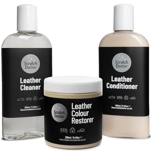 The Scratch Doctor Leather Cleaner, Colour Restorer & Conditioner Kit, Beige, 250ml — image 1