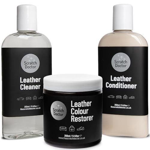 The Scratch Doctor Black Leather Cleaner, Colour Restorer and Protection Conditioner Kit, 250ml — image 1