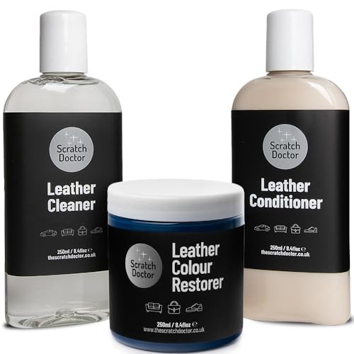 The Scratch Doctor Leather Cleaner, Colour Restorer & Conditioner Kit, Dark Blue, 250ml — image 1