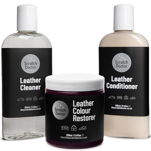 The Scratch Doctor Leather Cleaner, Colour Restorer & Protection Conditioner Kit, Maroon, 250ml — image 1