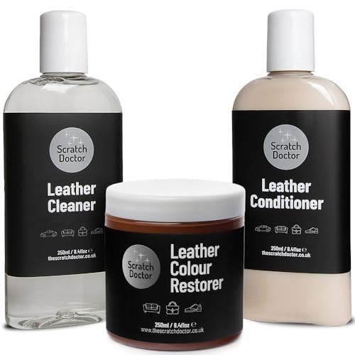 The Scratch Doctor Leather Cleaner, Colour Restorer & Conditioner Kit, Medium Brown, 250ml — image 1